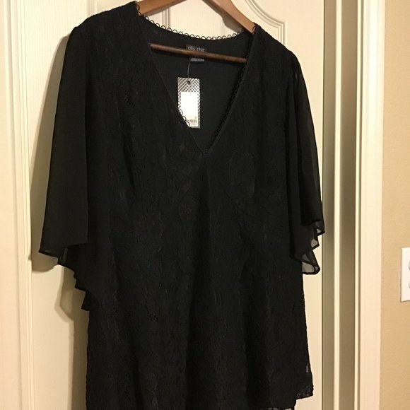 City Chic High Born Lace Top - Picture 2 of 8